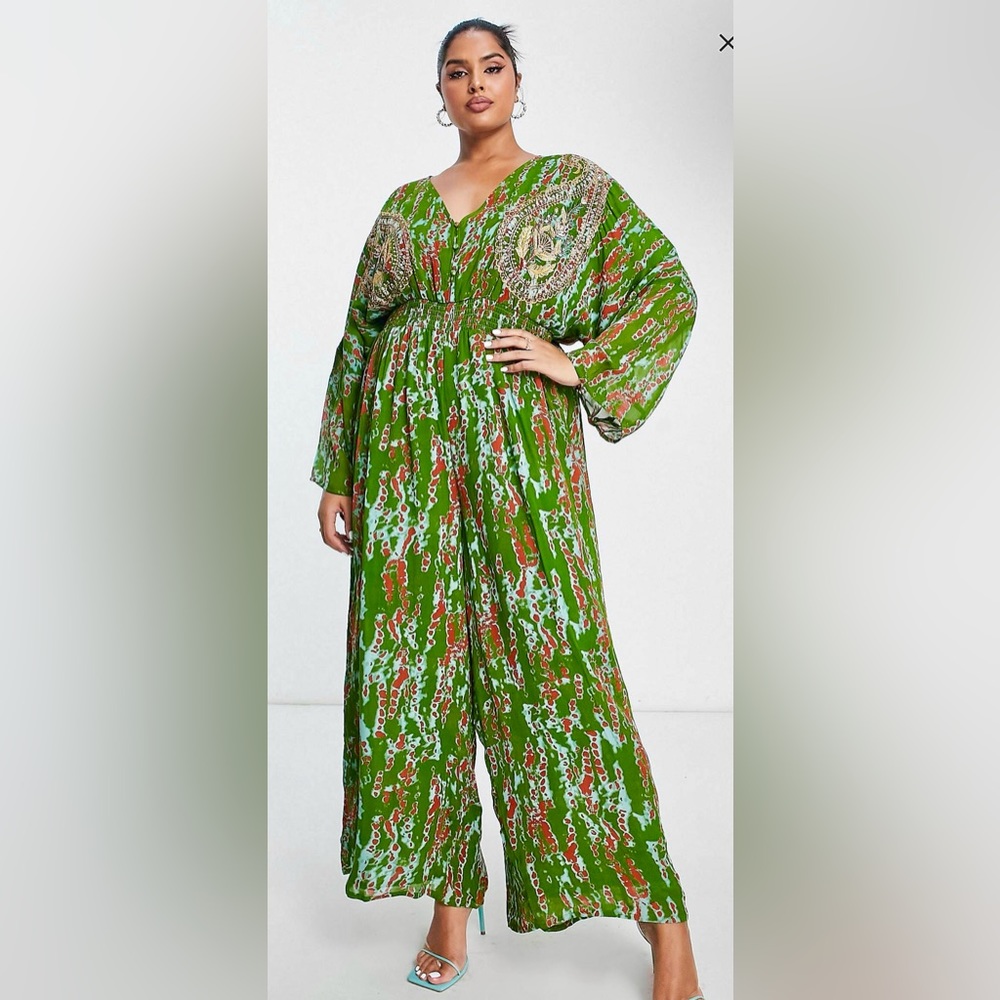 River Island Plus Embellished Floral Jumpsuit - NWT